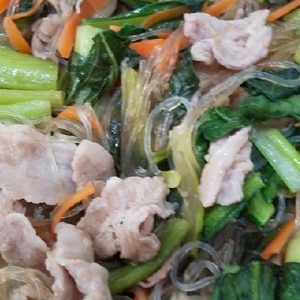 豚肉と野菜と春雨の中華煮